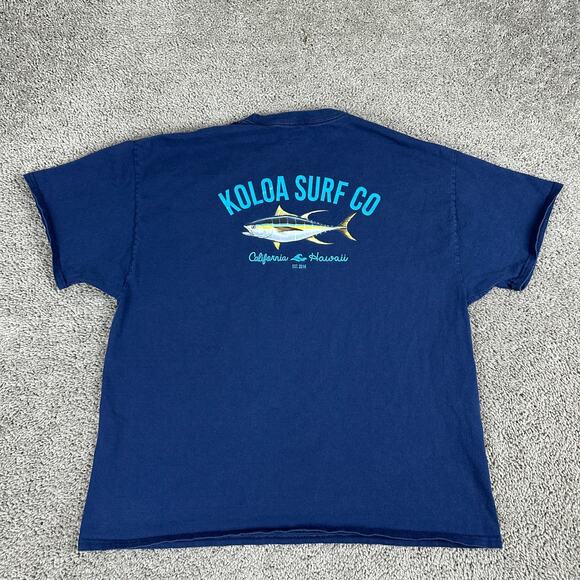 Koloa Surf Shirt Mens Extra Large Blue California Hawaii Surfing Short Sleeve - Picture 1 of 9